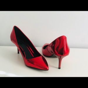 Zara Metallic Red Heels